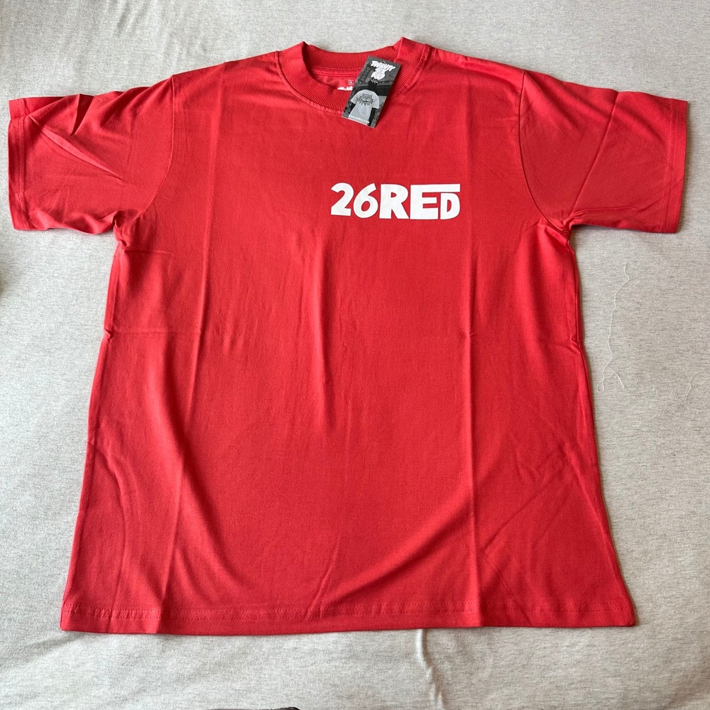Twenty Six Red Mens Graphic T-Shirt Small Red Short Sleeve Cotton Logo Tee NEW